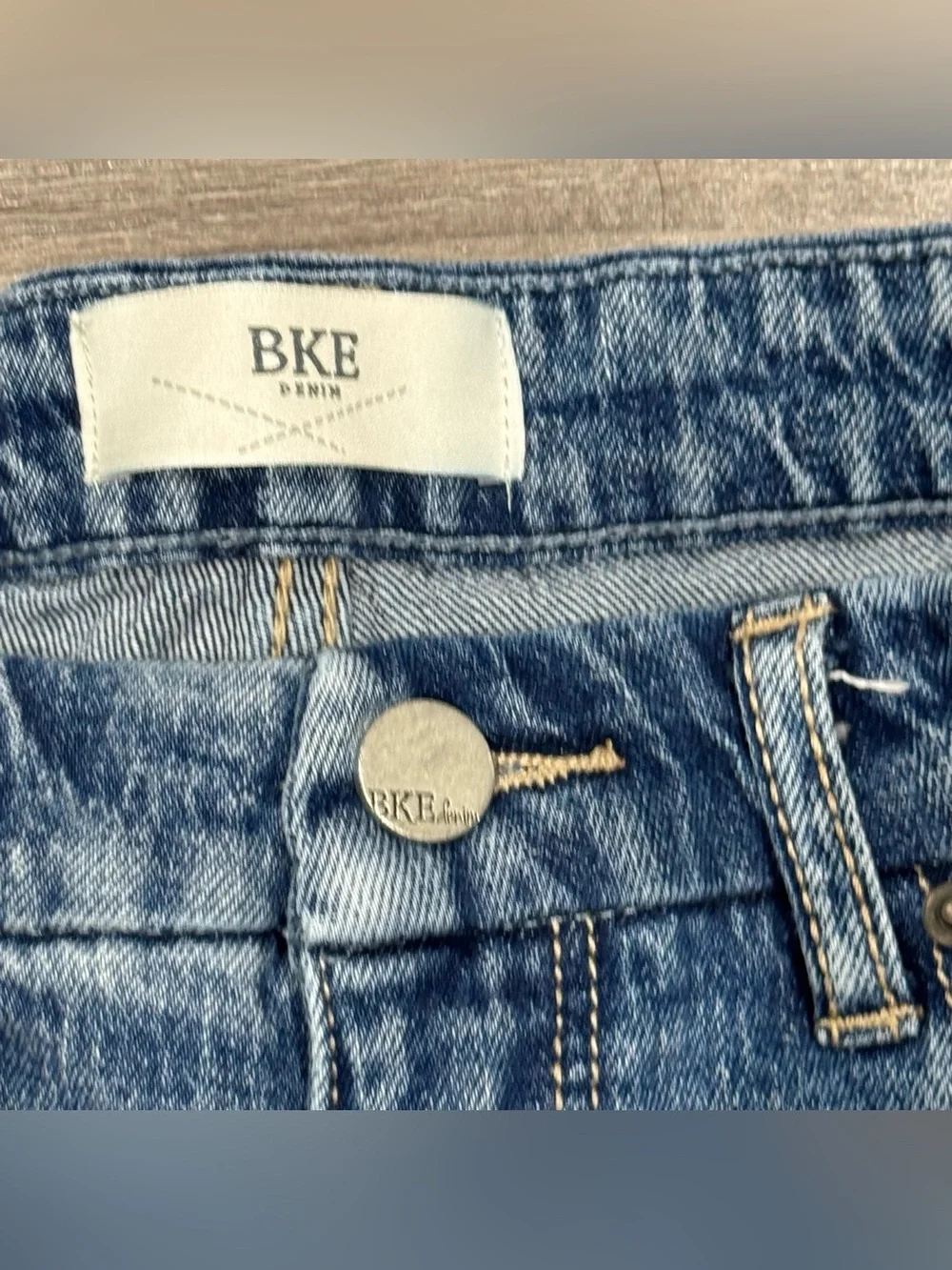 BKE Distressed Denim Cutoff Shorts Size 31 Medium Wash Festival Y2K Casual